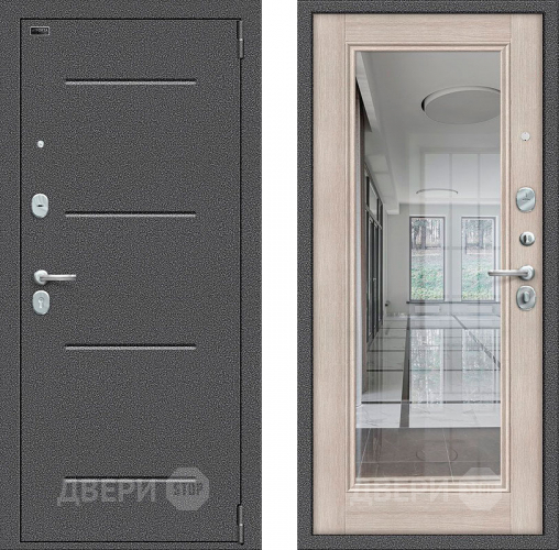 Входная металлическая Дверь Bravo Porta S-2 104/П61 с зеркалом Капучино в Фрязино
