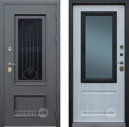 Входная металлическая Дверь АСД Аляска с окном и лазерной резкой в Фрязино