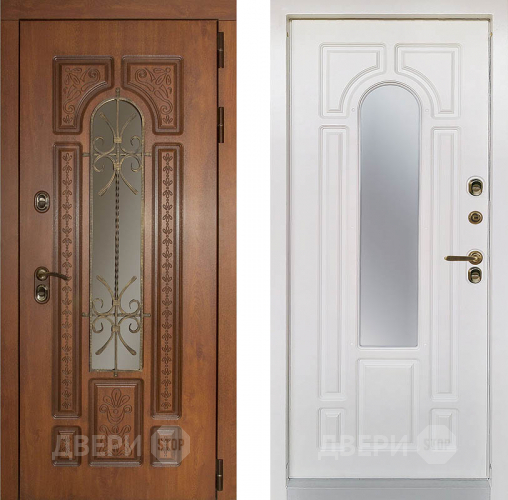 Дверь Заводская Лацио Термо Орех золотой/ Вайт (с терморазрывом) в Фрязино