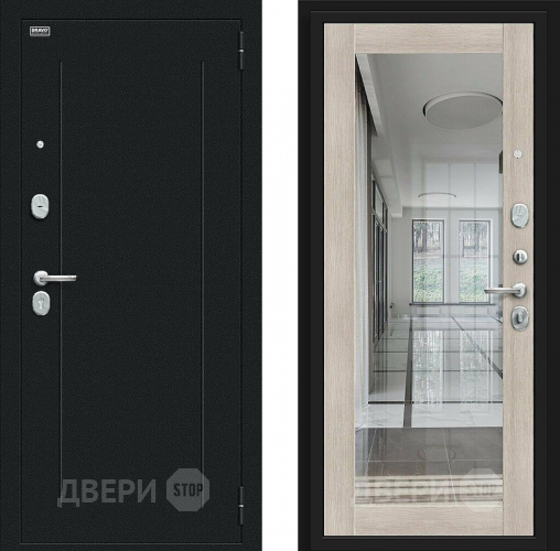 Входная металлическая Дверь Bravo Флэш Букле черное/Cappuccino Veralinga в Фрязино