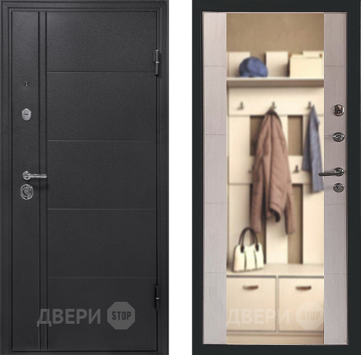 Входная металлическая Дверь Форпост Эверест Зеркало Беленый дуб в Фрязино