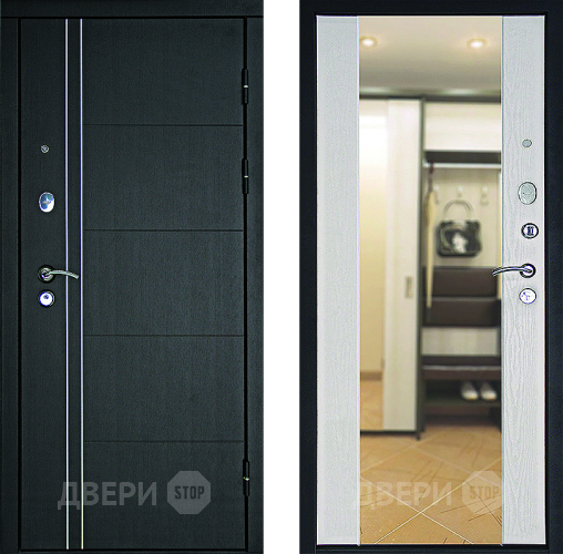 Дверь Дверной Континент Тепло - Люкс Зеркало Беленый дуб в Фрязино