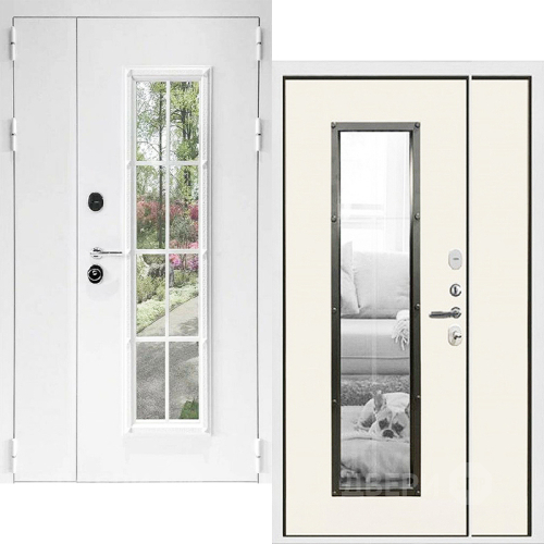 Входная металлическая Дверь Дверной Континент Тичино Двустворчатая Белая в Фрязино