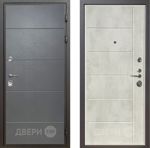 Входная металлическая Дверь Шелтер (SHELTER) Комфорт Лофт графит 11 Бетон крем в Фрязино