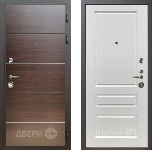 Входная металлическая Дверь Шелтер (SHELTER) Комфорт Венге структурный горизонт 1 Белый ясень в Фрязино