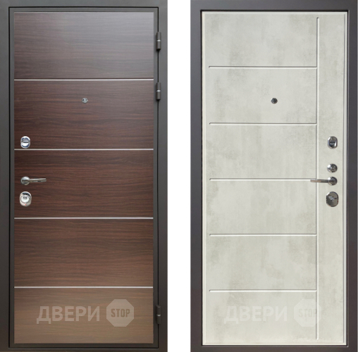 Входная металлическая Дверь Шелтер (SHELTER) Комфорт Венге структурный горизонт 11 Бетон крем в Фрязино