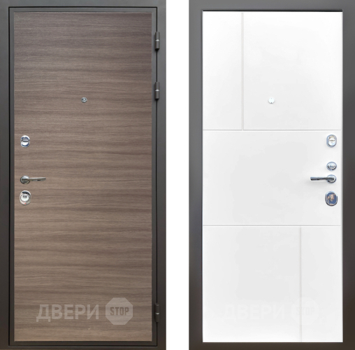 Входная металлическая Дверь Шелтер (SHELTER) Комфорт Дуб тоскано поперечный 8 Белый матовый в Фрязино