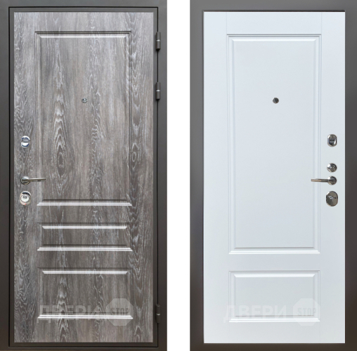 Входная металлическая Дверь Шелтер (SHELTER) Комфорт Дуб шале серебро 4 Белый матовый в Фрязино