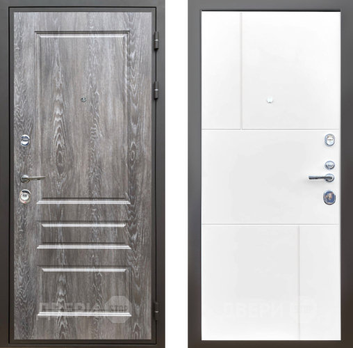 Входная металлическая Дверь Шелтер (SHELTER) Комфорт Дуб шале серебро 8 Белый матовый в Фрязино