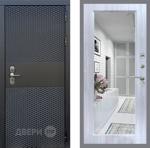 Входная металлическая Дверь Стоп БЛЭК CISA Зеркало Сандал белый в Фрязино