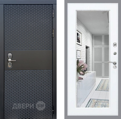 Входная металлическая Дверь Стоп БЛЭК CISA Зеркало Силк Сноу в Фрязино