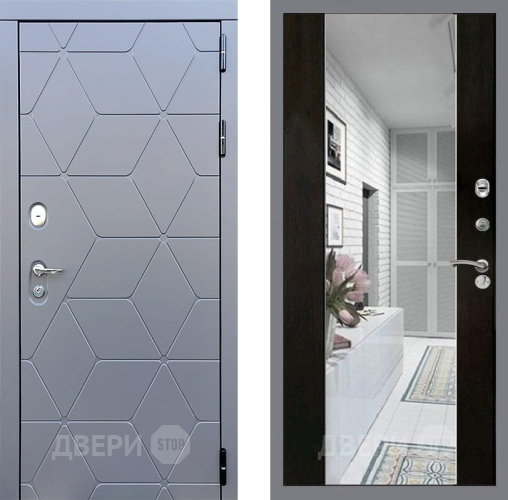 Входная металлическая Дверь Стоп КОСМО Зеркало СБ-16 Венге в Фрязино