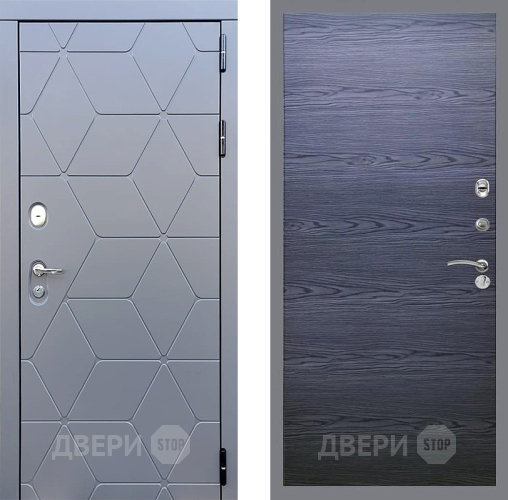 Входная металлическая Дверь Стоп КОСМО Гладкая Дуб тангенальный черный в Фрязино