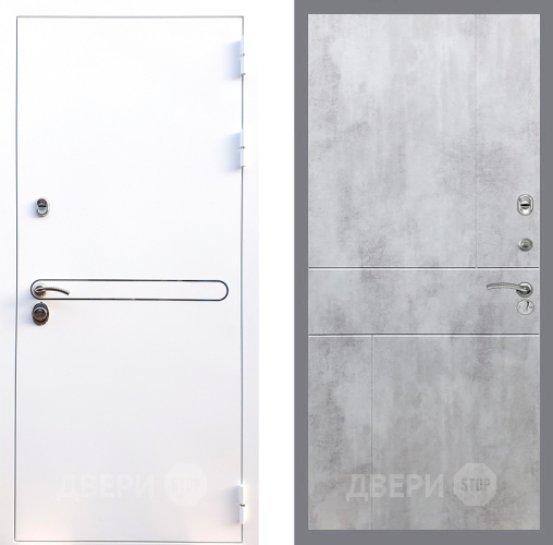Входная металлическая Дверь Стоп Лайн Вайт ФЛ-290 Бетон светлый в Фрязино