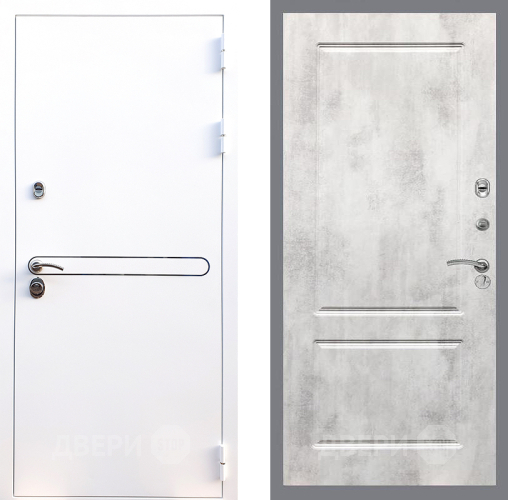 Входная металлическая Дверь Стоп Лайн Вайт ФЛ-117 Бетон светлый в Фрязино