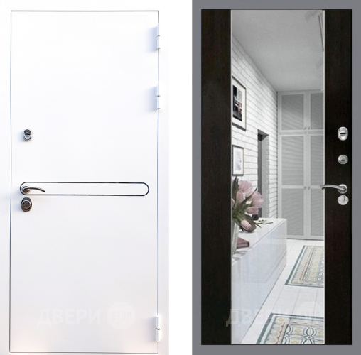 Входная металлическая Дверь Стоп Лайн Вайт Зеркало СБ-16 Венге в Фрязино