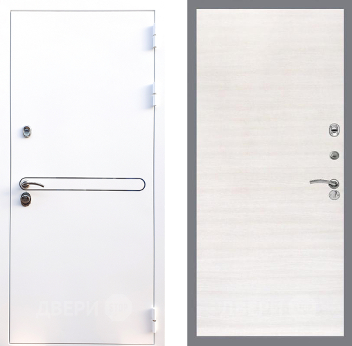 Входная металлическая Дверь Стоп Лайн Вайт Гладкая Акация светлая в Фрязино