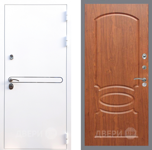 Входная металлическая Дверь Стоп Лайн Вайт ФЛ-128 Береза мореная в Фрязино