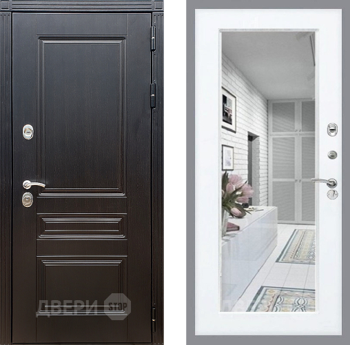 Входная металлическая Дверь Стоп МЕГАПОЛИС Зеркало Силк Сноу в Фрязино