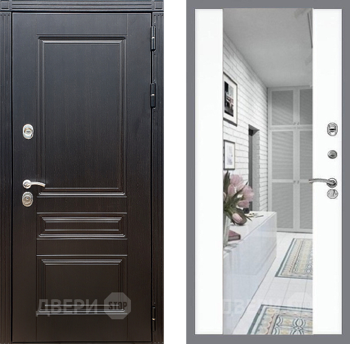 Дверь Стоп МЕГАПОЛИС Зеркало СБ-16 Силк Сноу в Фрязино