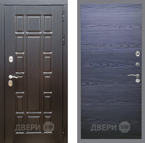 Входная металлическая Дверь Стоп НЬЮ ЙОРК Гладкая Дуб тангенальный черный в Фрязино