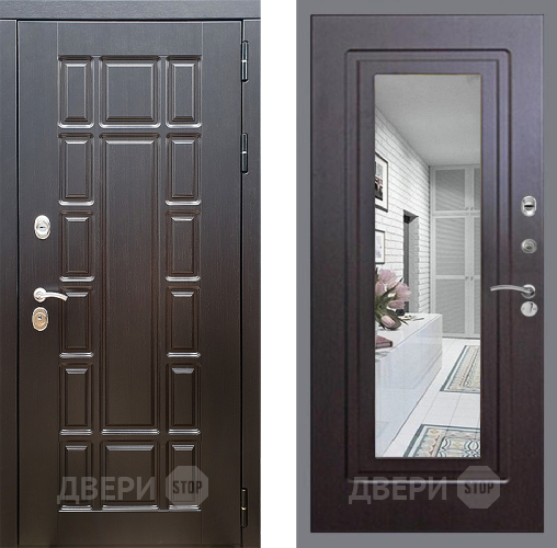 Входная металлическая Дверь Стоп НЬЮ ЙОРК Зеркало ФЛ-120 Венге в Фрязино