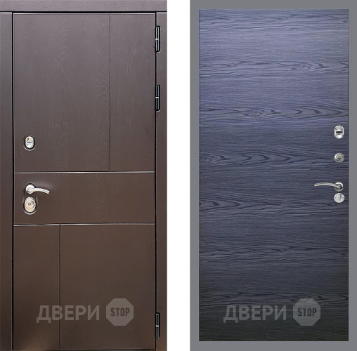 Входная металлическая Дверь Стоп УРБАН Гладкая Дуб тангенальный черный в Фрязино