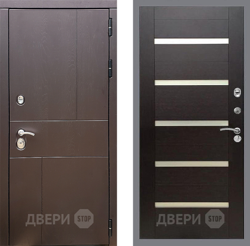 Входная металлическая Дверь Стоп УРБАН СБ-14 венге поперечный в Фрязино