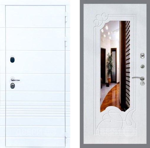 Входная металлическая Дверь Стоп ТРЕНДО ЗкркалоФЛ-147 Ясень белый в Фрязино