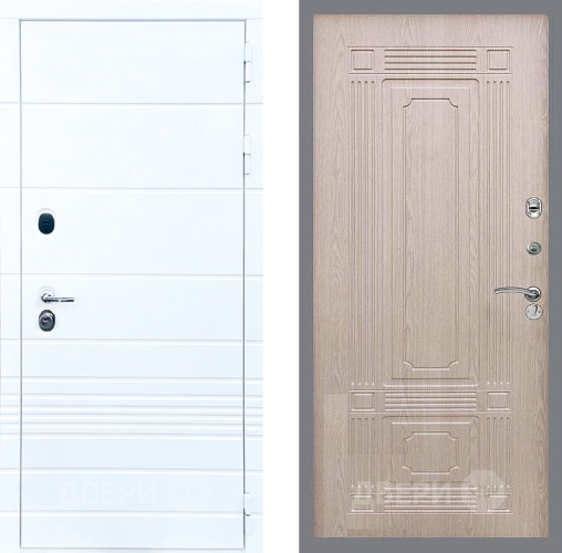 Входная металлическая Дверь Стоп ТРЕНДО ФЛ-2 Беленый дуб в Фрязино