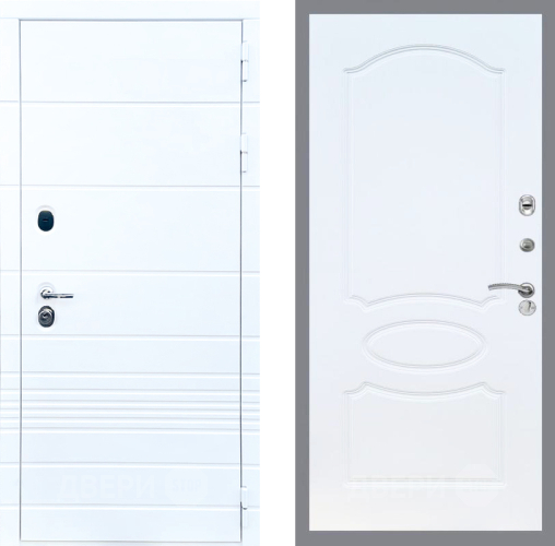 Входная металлическая Дверь Стоп ТРЕНДО ФЛ-128 Белый ясень в Фрязино