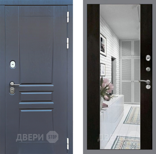 Входная металлическая Дверь Стоп ПЛАТИНУМ Зеркало СБ-16 Венге в Фрязино