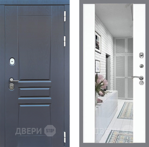 Дверь Стоп ПЛАТИНУМ Зеркало СБ-16 Силк Сноу в Фрязино