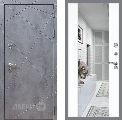 Входная металлическая Дверь Стоп Лучи Зеркало СБ-16 Силк Сноу в Фрязино