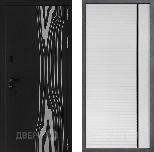 Входная металлическая Дверь Дверной континент ДК-12 ФЛ-757 Черное Стекло Софт милк в Фрязино