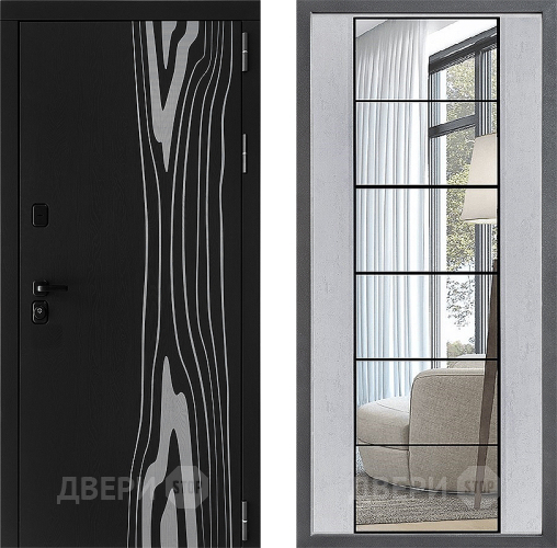 Дверь Дверной континент ДК-12 ФЛЗ-2 Зеркало Бетон светлый в Фрязино