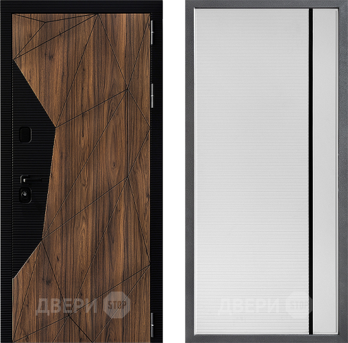 Входная металлическая Дверь Дверной континент ДК-11 ФЛ-757 Черное Стекло Софт милк в Фрязино