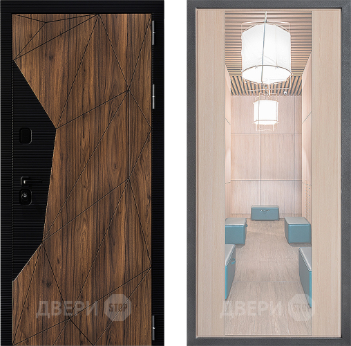 Входная металлическая Дверь Дверной континент ДК-11 ФЛЗ-1 Зеркало Капучино в Фрязино