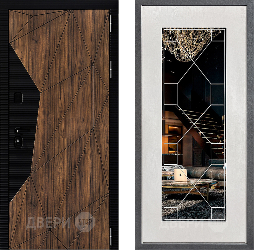 Дверь Дверной континент ДК-11 ФЛ-Тиффани Зеркало Белое дерево в Фрязино