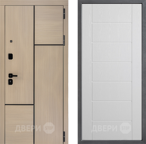 Входная металлическая Дверь Дверной континент ДК-14 ФЛ-Лайн Белое дерево в Фрязино