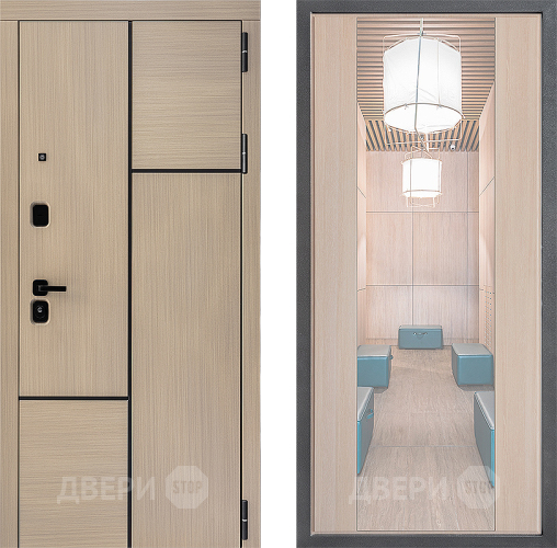 Входная металлическая Дверь Дверной континент ДК-14 ФЛЗ-1 Зеркало Капучино в Фрязино