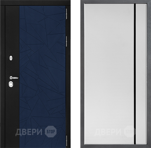 Входная металлическая Дверь Дверной континент ДК-9 ФЛ-757 Черное Стекло Софт милк в Фрязино