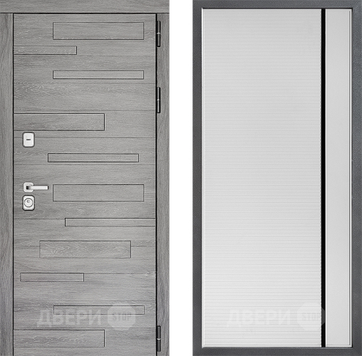 Входная металлическая Дверь Дверной континент ДК-10 ФЛ-757 Черное Стекло Софт милк в Фрязино