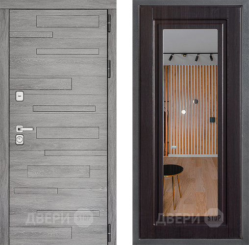 Входная металлическая Дверь Дверной континент ДК-10 ФЛЗ Зеркало Венге в Фрязино