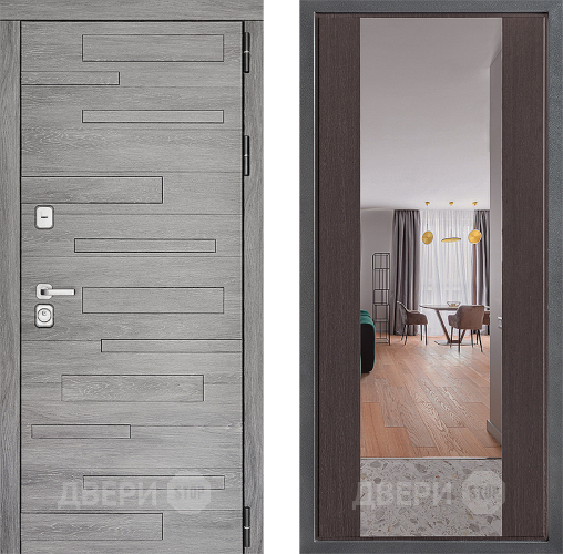 Входная металлическая Дверь Дверной континент ДК-10 ФЛЗ-1 Зеркало Венге в Фрязино