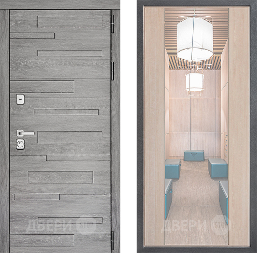 Входная металлическая Дверь Дверной континент ДК-10 ФЛЗ-1 Зеркало Капучино в Фрязино