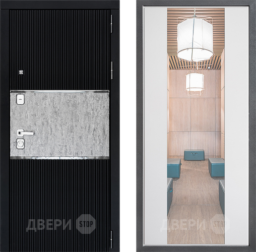 Входная металлическая Дверь Дверной континент ДК-13 ФЛЗ-1 Зеркало Белый софт в Фрязино