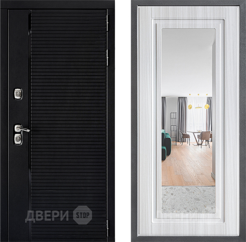 Входная металлическая Дверь Дверной континент ДК-1 ФЛЗ Зеркало Сандал белый в Фрязино