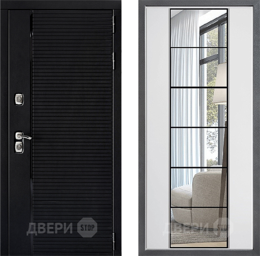 Входная металлическая Дверь Дверной континент ДК-1 ФЛЗ-2 Зеркало Белый софт в Фрязино