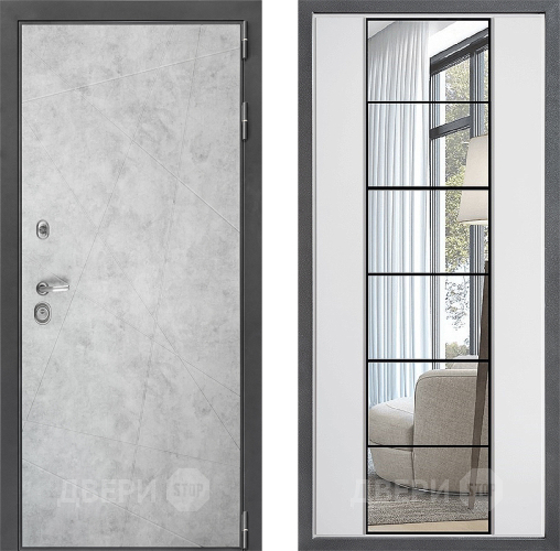 Входная металлическая Дверь Дверной континент ДК-3/743 ФЛЗ-2 Зеркало Белый софт в Фрязино
